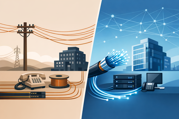 Fiber Optic Transition for Businesses Minimalist Illustration-1
